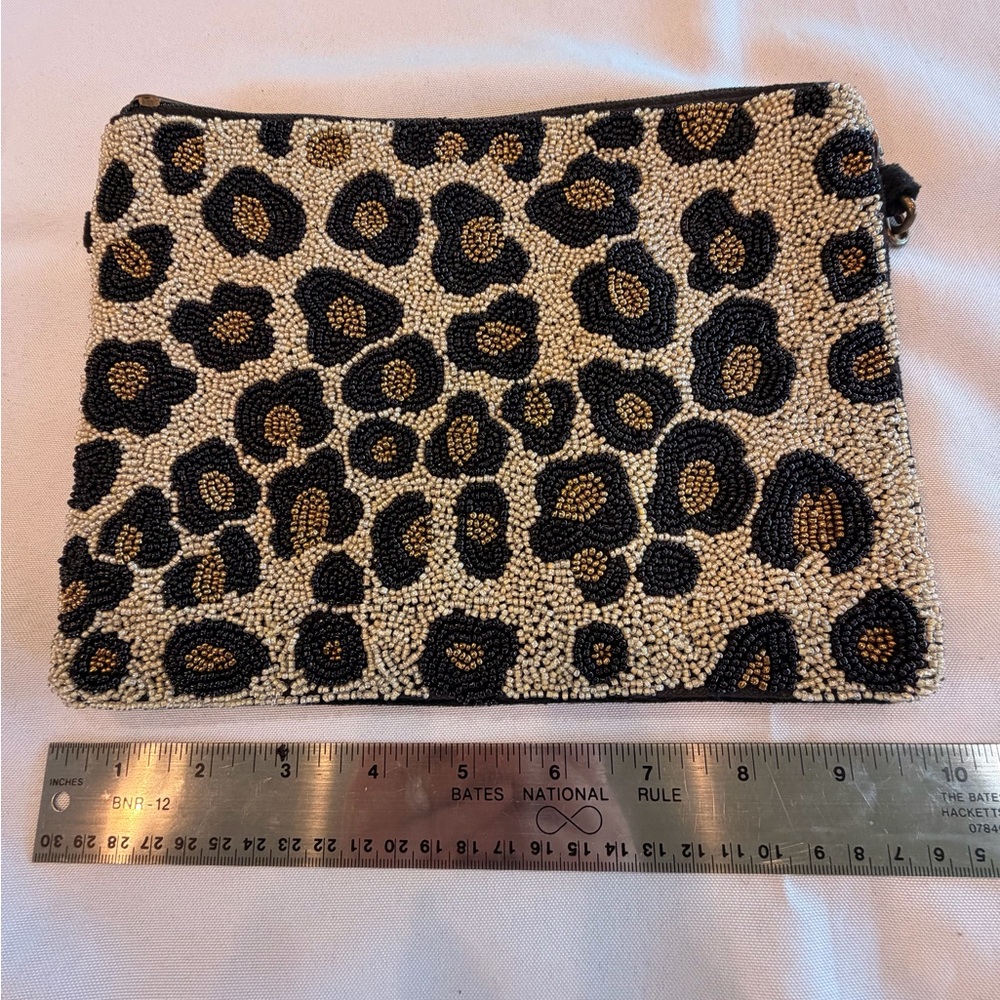 Camel Threads Totes n Toes Beaded Leopard Print Purse with Chain Strap - Picture 9 of 9